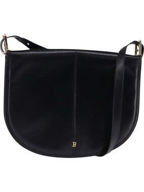 BALLY Shoulder Bag Leather Black Gold